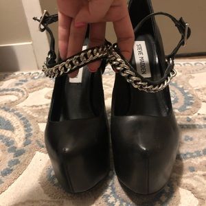 Steve Madden black chain high heels